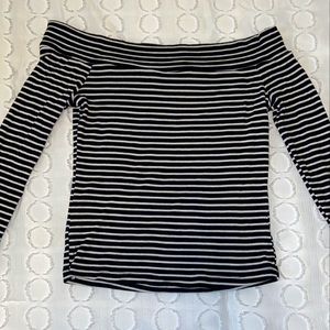 Off the shoulder striped top